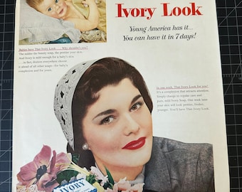 Vintage 1954 Ivory Soap Original Print Ad