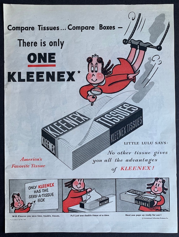 Paquet De Mouchoirs Kleenex Vintage Années 1960, Taille Homme, 67 Feuilles, Scellé