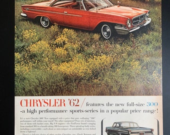 Vintage 1962 Chrysler 300 Original Print Ad