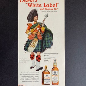 Vintage 1943 Scotch Whisky Dewar's Publicité imprimée
