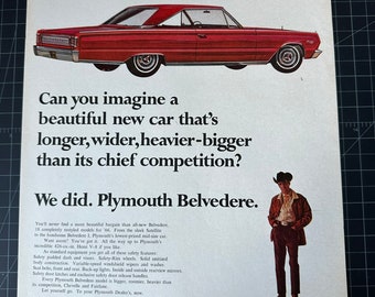 Vintage 1966 Plymouth Belvedere Print Ad