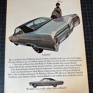 Vintage 1965 buick lesabre print advertisement retro gift decor