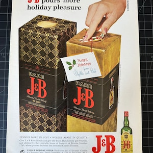 Vintage 1960s j&b scotch whiskey print advertisement