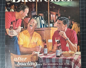 Vintage 1950er Jahre Budweiser Beer Print Ad