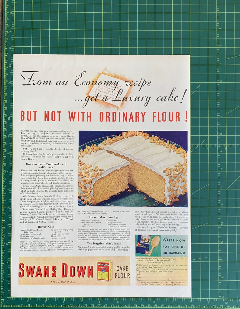 Vintage 1932 Swans Down Cake Flour Print Ad image 2