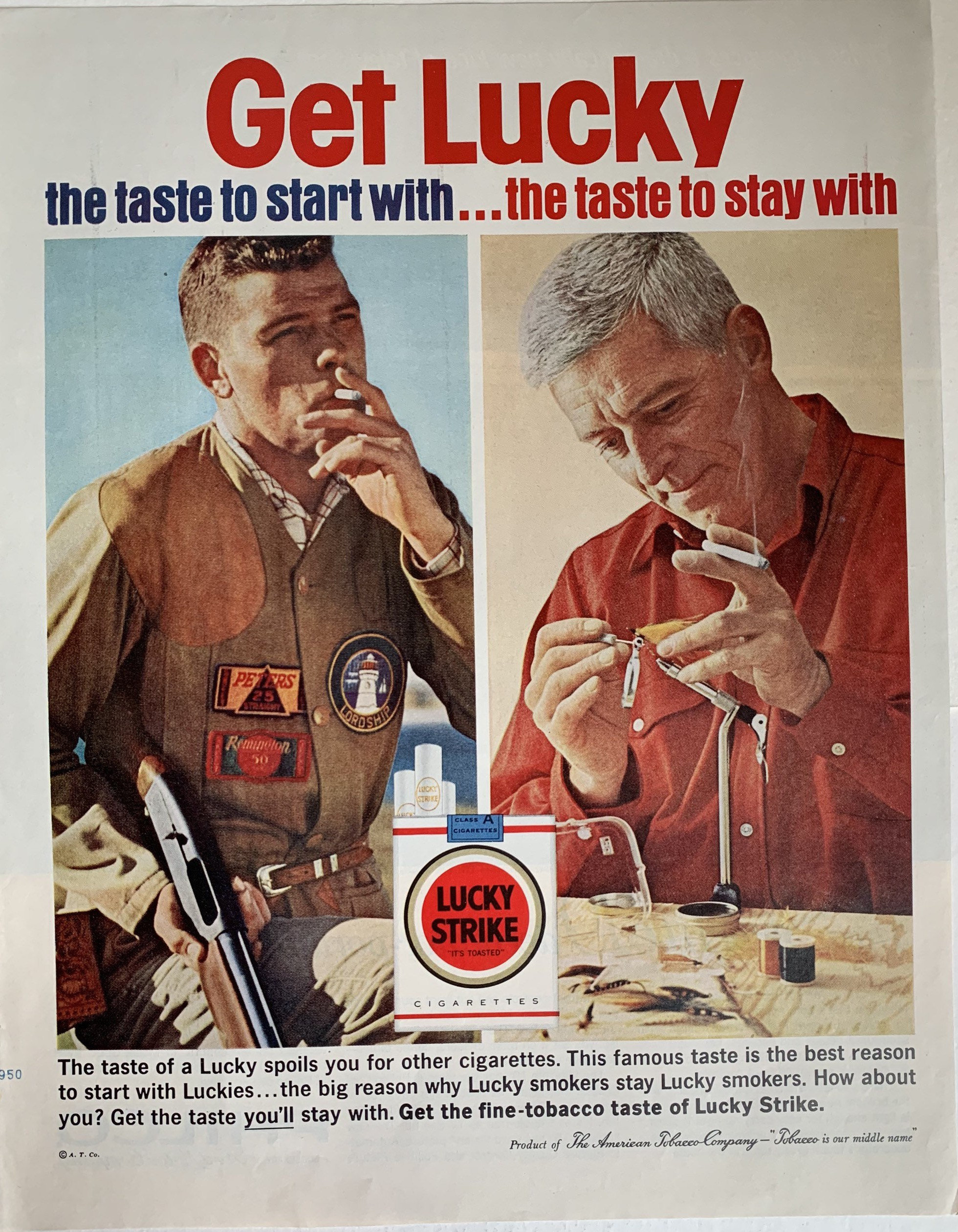 Vintage 1940s Lucky Strike Cigarettes Ad