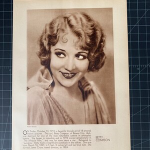 Vintage Betty Compson Photoplay Portrait