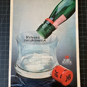 Vintage 1972 j&b scotch whiskey print advertisement