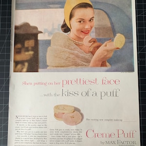 Vintage 1953 Max Factor Cosmetics Print advertisement