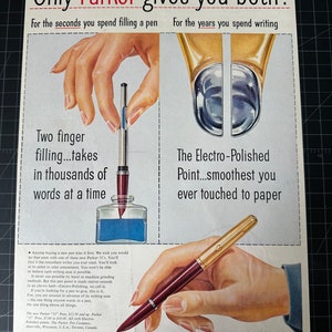 Vintage 1954 Parker Pens Print advertisement