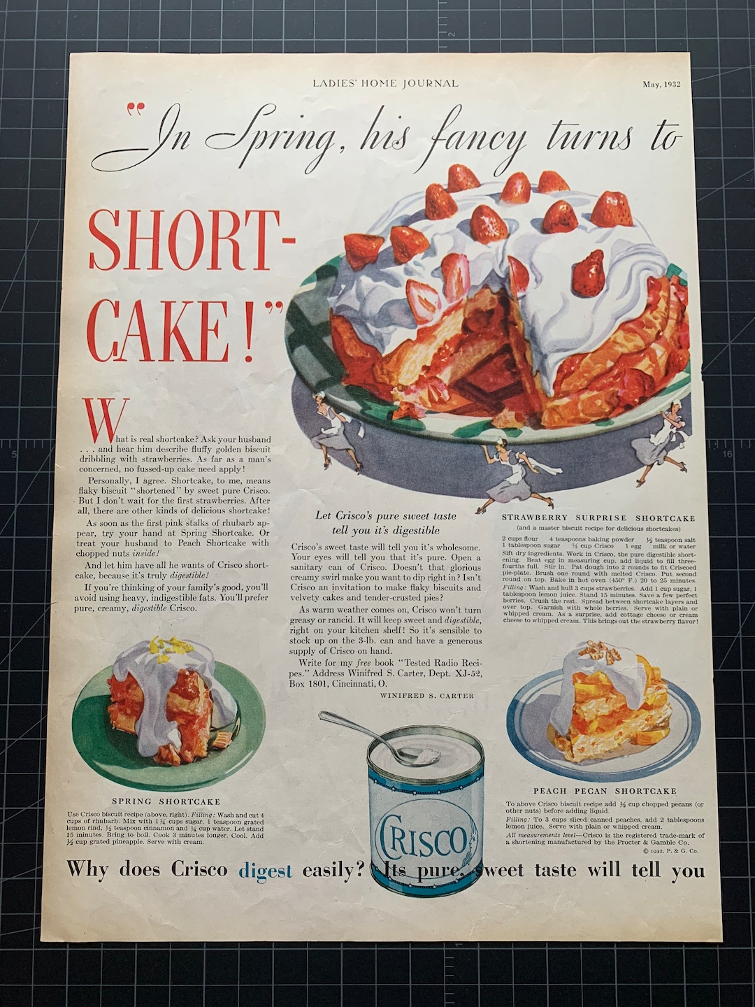 Vintage 1932 Crisco Print Advertisement Retro Gift Decor - Etsy