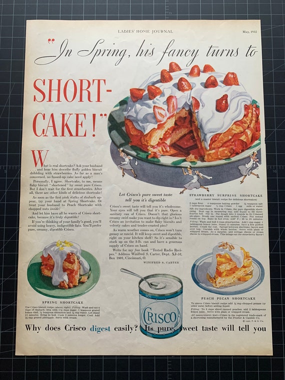 Vintage 1932 Crisco Print Ad - Etsy