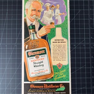 Vintage 1935 glenmore kentucky whiskey print advertisement