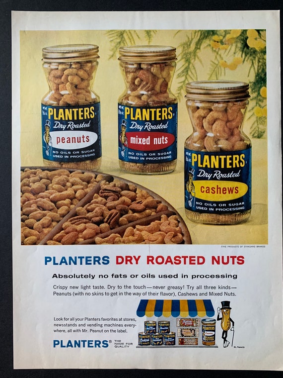 Vintage 1960s Planters Peanuts Ad Etsy
