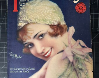 Vintage 1929 true story magazine cover - fay marbe - cover only