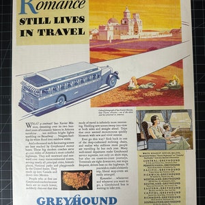 Vintage 1931 greyhound buses print advertisement