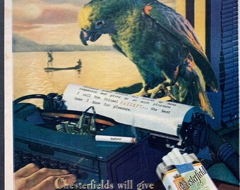 Vintage 1937 Chesterfield Cigarettes Original Print Ad