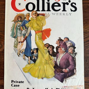 May include: Vintage Collier's magazine cover from June 16, 1934, featuring a fashion illustration. The cover art depicts women in stylish dresses and hats, with the title "Collier's" in large letters. The magazine is a "Weekly" publication.