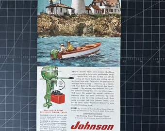 Vintage 1950er Jahre Johnson Sea-Horse Boats Print-Anzeige