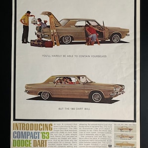 Vintage 1963 dodge dart print advertisement