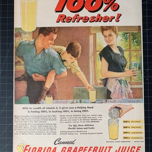 Vintage 1946 Florida Grapefruit Juice Citrus Print advertisement