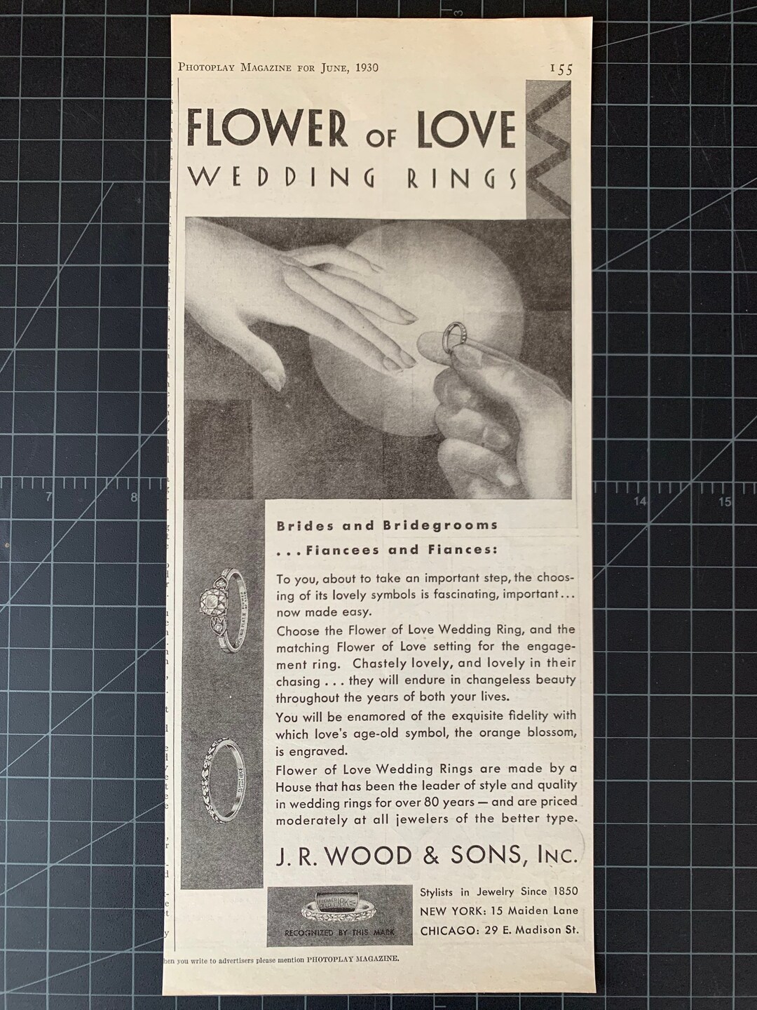 Vintage 1930 Jr Woods & Sons Jewelry Rings Print Ad Etsy