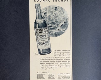 Vintage Hennessy Cognac Brandy Advertisement Poster Print A3