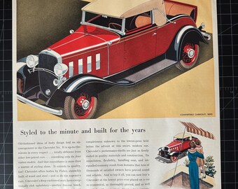 Anuncio original del Chevrolet convertible de 1932