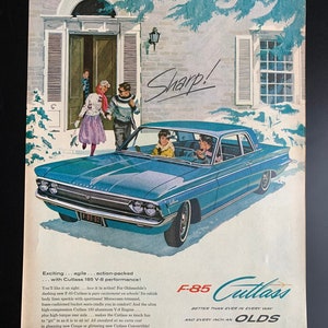 Vintage 1962 oldsmobile f-85 cutlass print advertisement