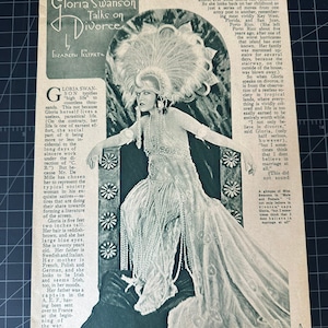 Vintage 1920s gloria swanson article