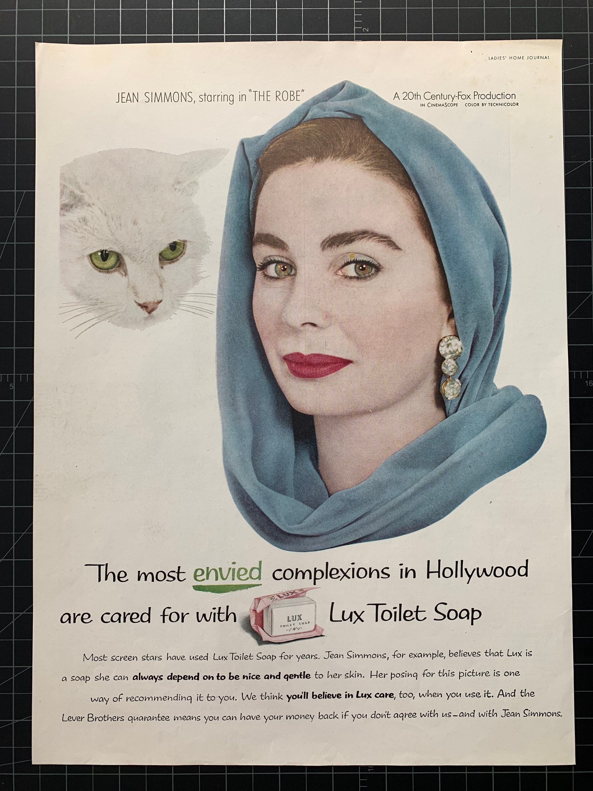 Vintage 1953 lux soap print ad - jean simmonsvintage, image size:2244x2992