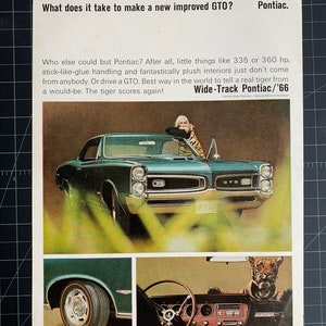 Vintage 1966 wide-track pontiac print advertisement