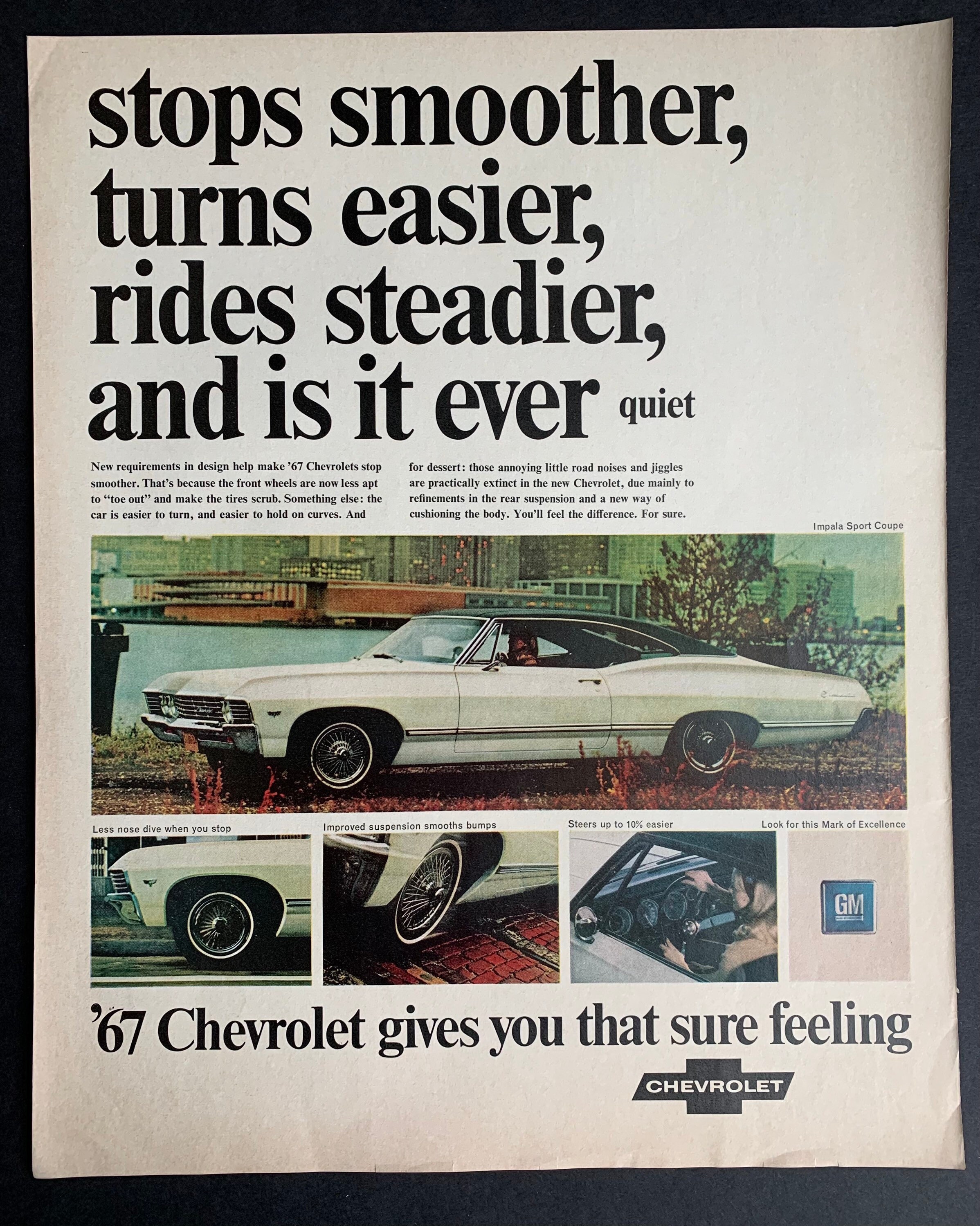 Vintage 1967 Chevrolet Impala Sport Coupe Original Print Ad - Etsy