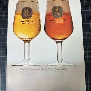 Vintage 1970s lowenbrau beer print advertisement