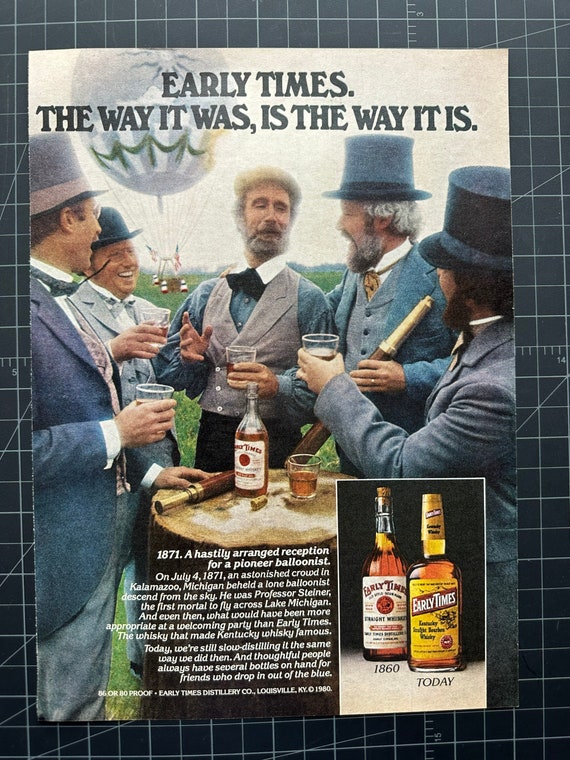 Vintage 1980s Early Times Whiskey Print Advertisement - Etsy