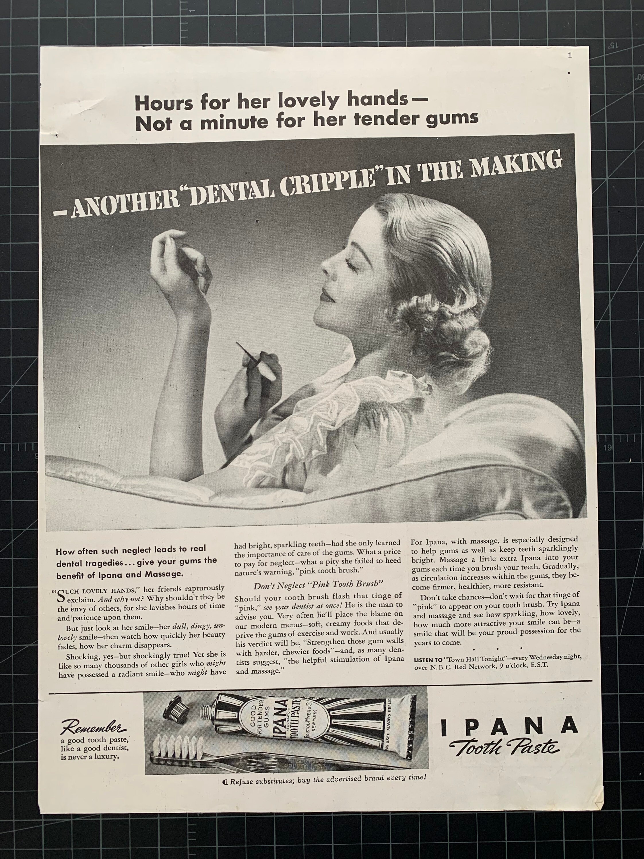 Vintage 1938 Ipana Toothpaste Print Ad Etsy