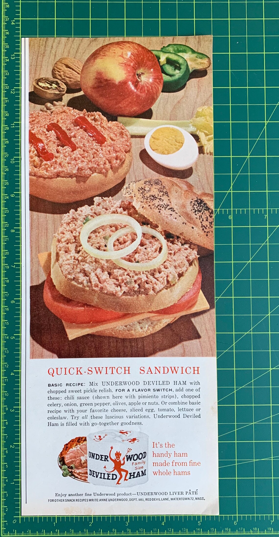 Vintage 1961 Underwood Deviled Ham Print Ad Etsy