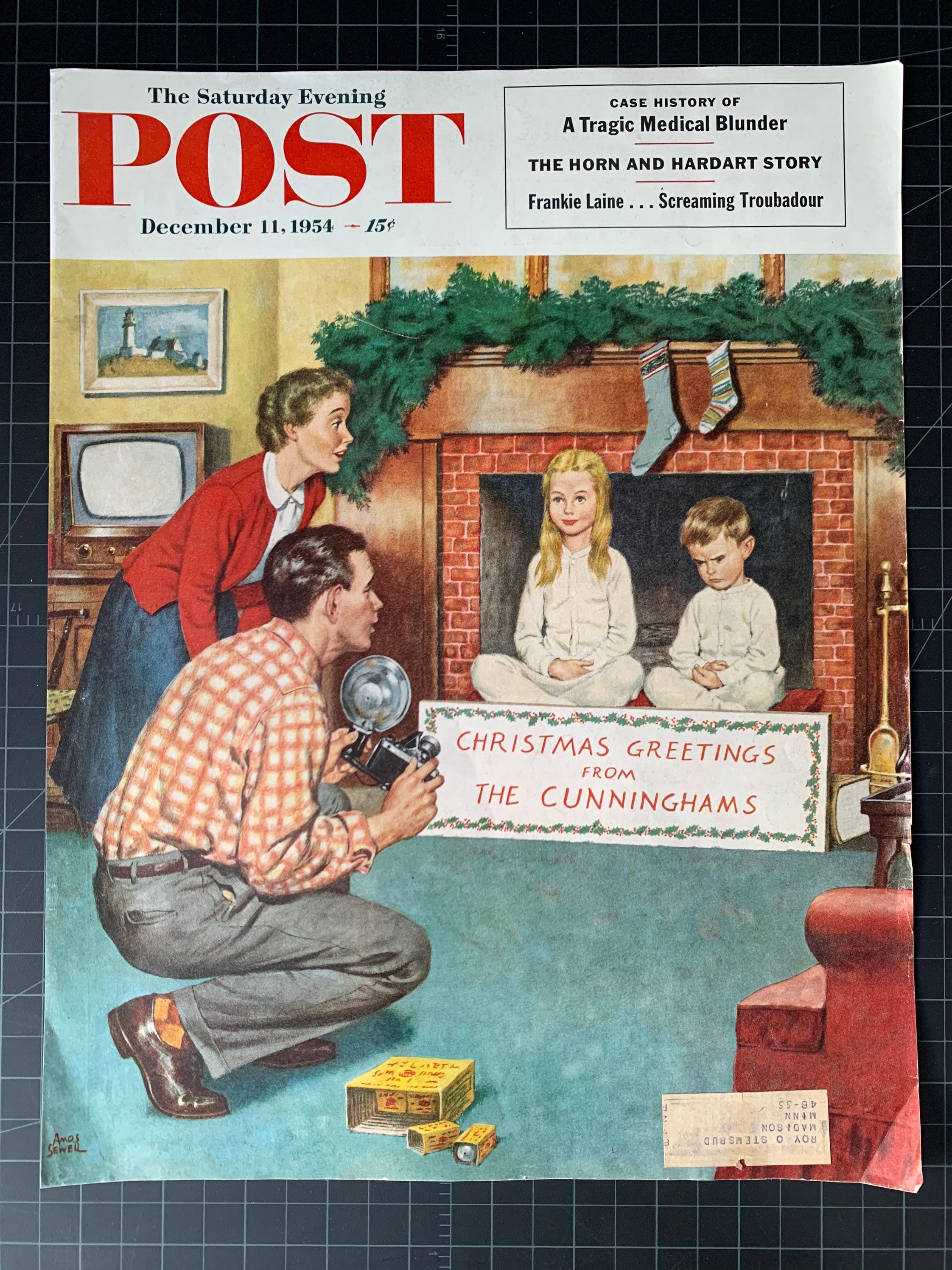 Vintage 1954 Saturday Evening Post Magazine Cover Christmas Etsy