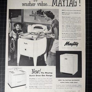 Vintage 1950 Maytag Washer Print Ad