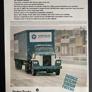 Publicité imprimée de camions Dodge vintage de 1967