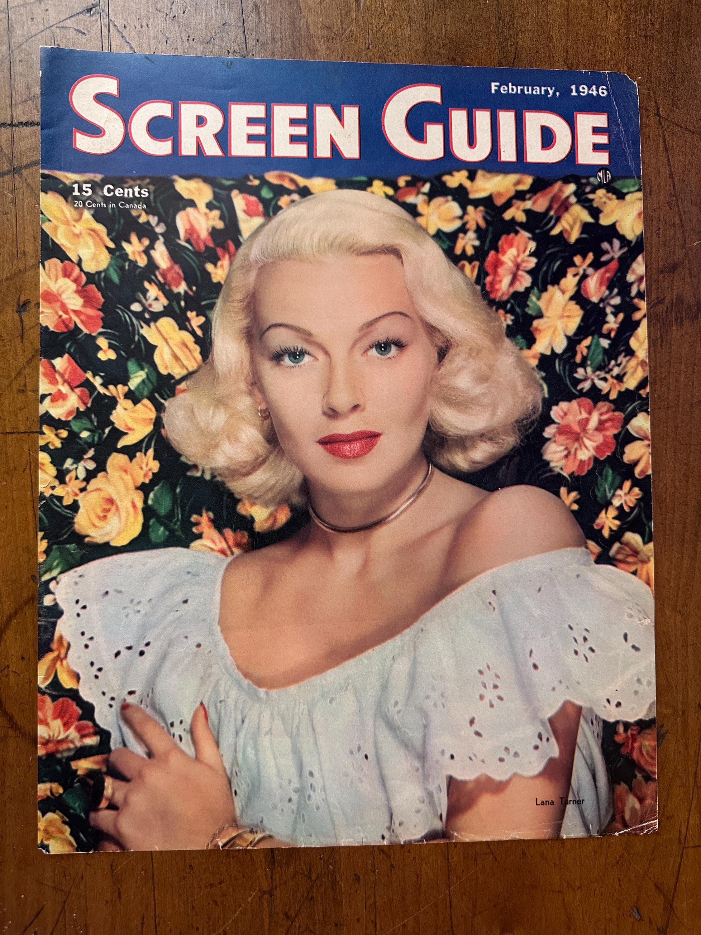 Screen Guide Magazine Vintage 1946 Screen Guide Magazine Cover - Lana Turner - Etsy