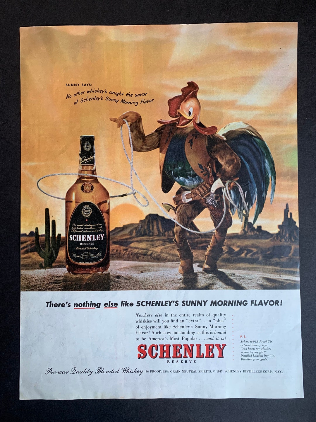 Vintage 1947 Schenley Whiskey Original Advertisement - Etsy