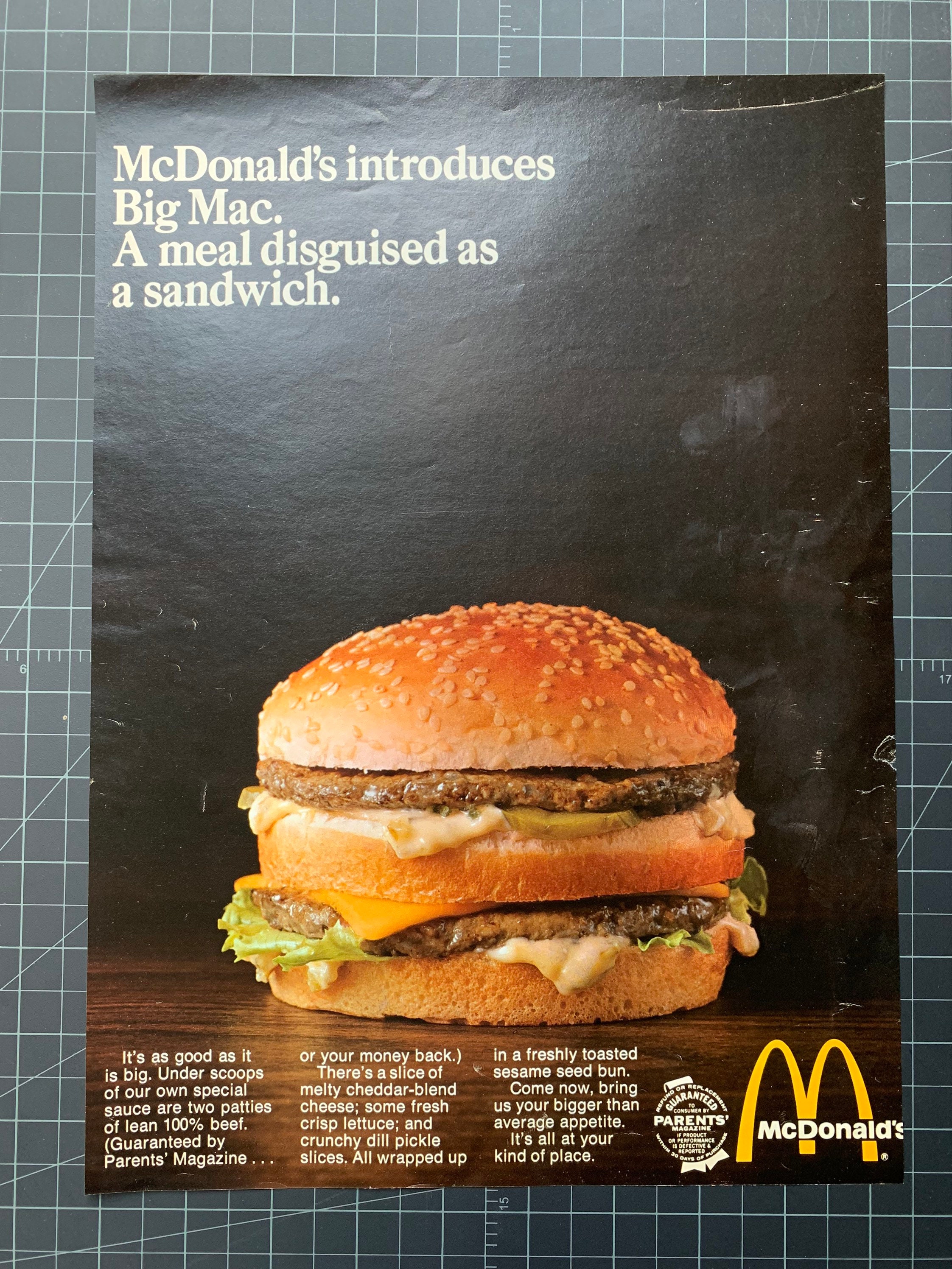 Vintage 1970s McDonalds Big Mac Print Ad | Etsy