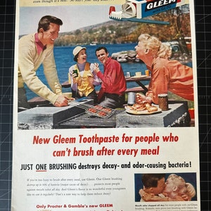 Vintage 1955 Werbung für Zahnpasta