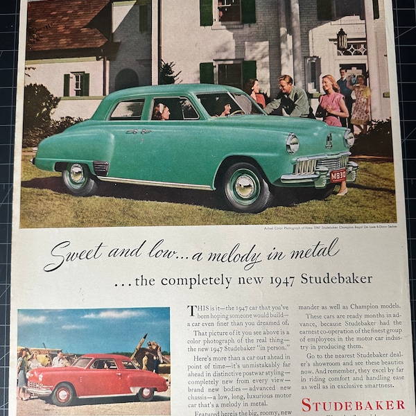 Vintage 1947 Studebaker Print Ad