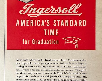 Vintage 1938 Ingersoll Watches Print Ad
