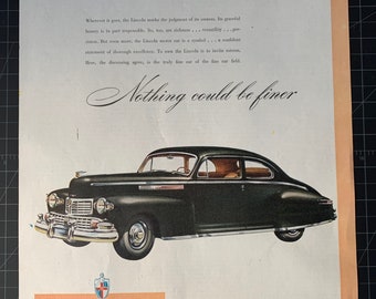 Vintage 1946 lincoln print ad