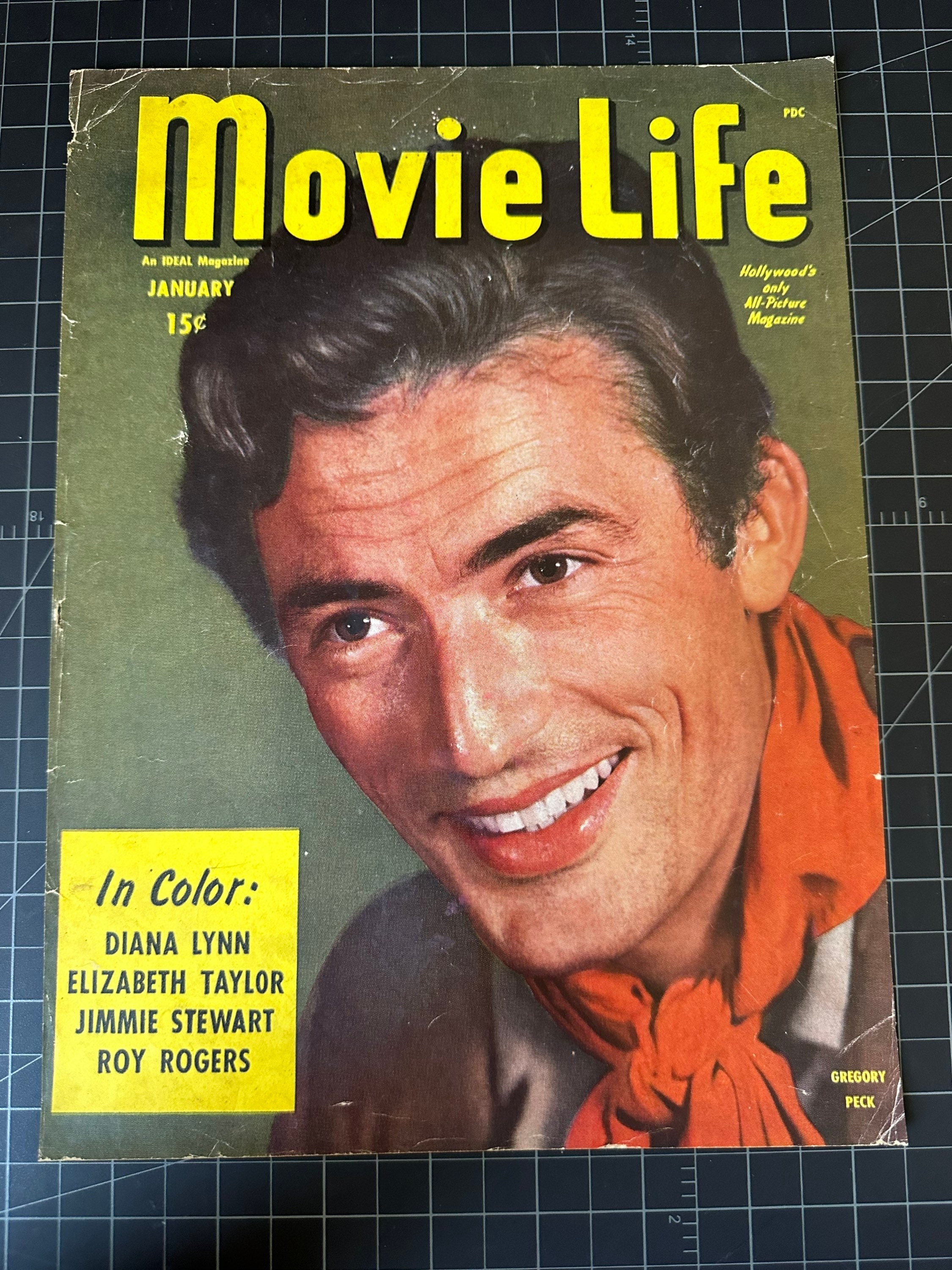 Vintage 1940s movie life cover - gregory peckvintage