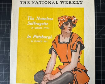 Portada de revista Collier's antigua y rara de 1913 - SÓLO PORTADA