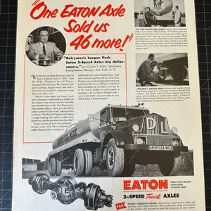 Vintage 1954 Eaten Truck Axles Print Advertisement - Etsy